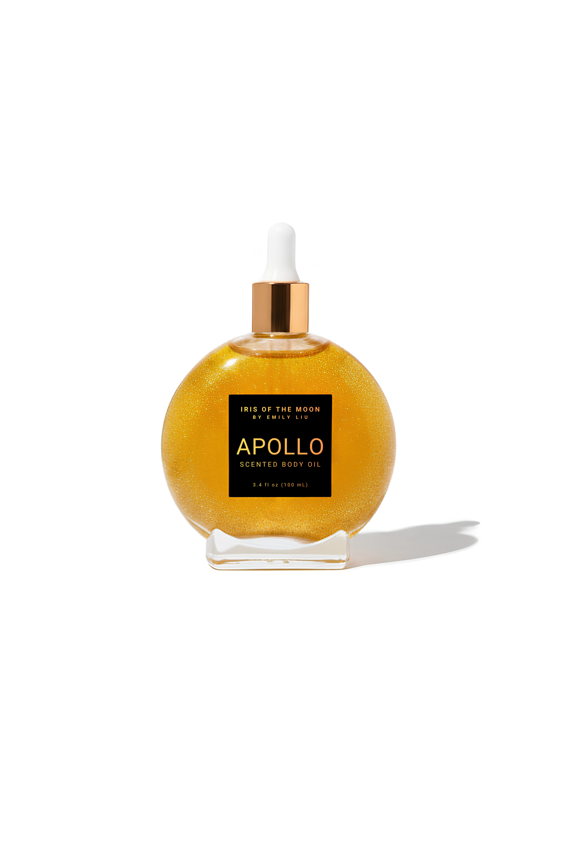 Apollo large circular perfume bottle on a white background
