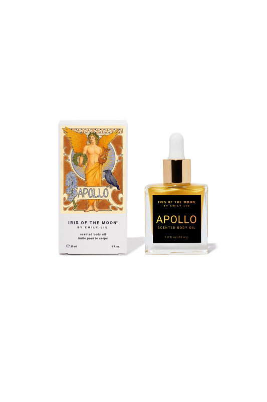 Apollo perfume bottle and packaging on a white background
