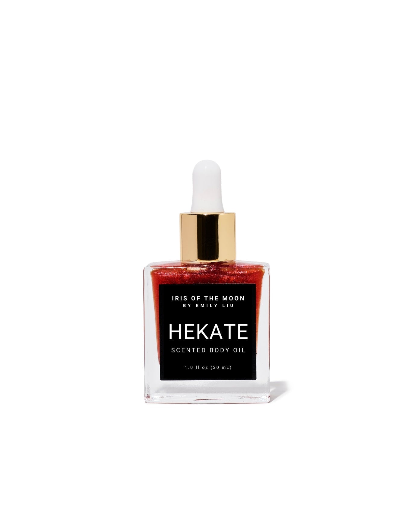 HEKATE scented body oil bottle with dropper on a white background