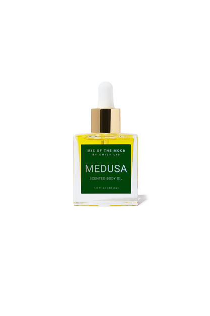 Medusa perfume bottle on a white background