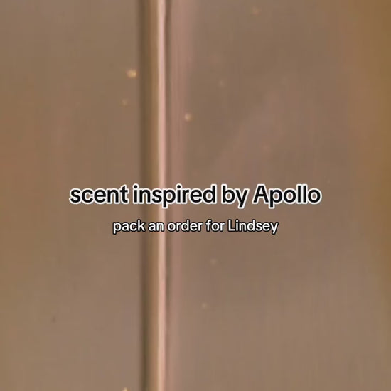 high definition video of Apollo Scented Body Oil being made for customer Lindsey